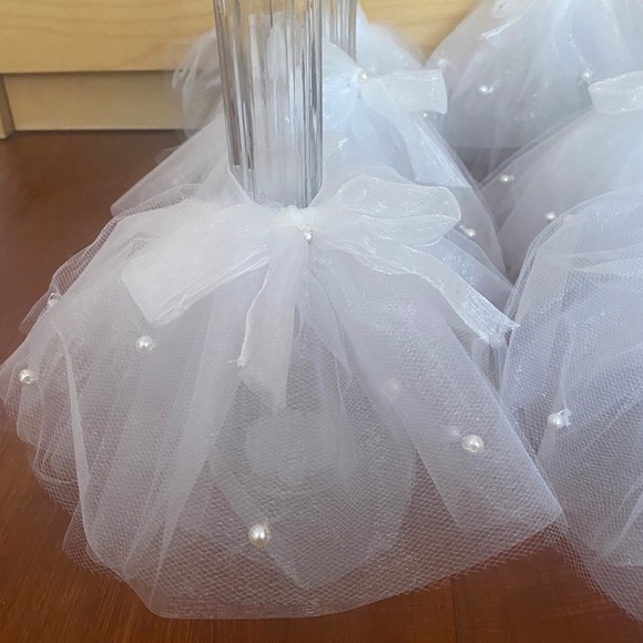 Set of 9 Elegant White Tutu Vases – Perfect for Weddings, Baby Showers & Parties - Picture 3 of 8